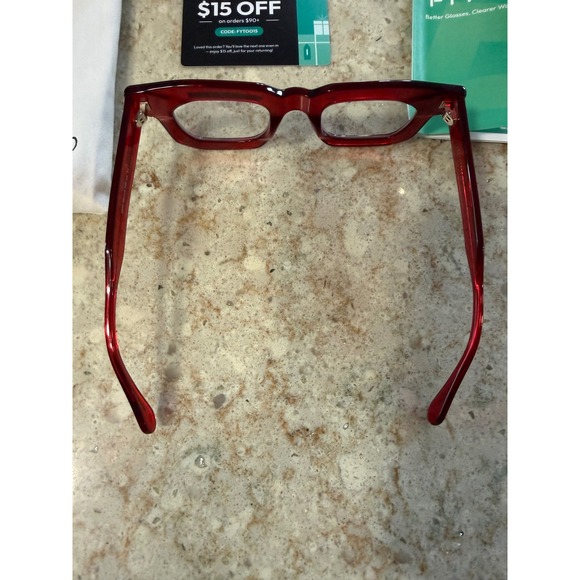 Fytoo Accessories - Fytoo Red Square Eyeglasses Frames 2846 46-23-145 C4 Chunky Retro Translucent